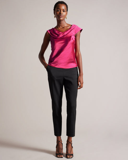 DEANAAH-Tops-Draped Neck Straight Top- Ted Baker Romania